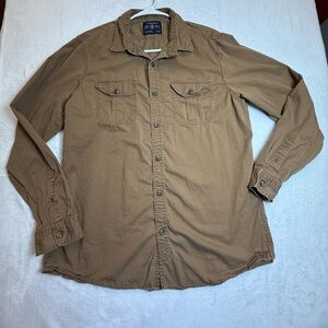 American Eagle Outfitters Brown Casual Button-Down Shirt